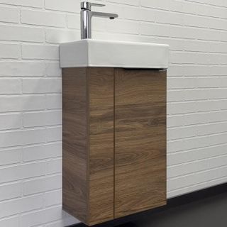 Тумба с раковиной Comforty Асти 40 00-00015420 подвесная Дуб темно-коричневый